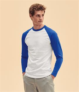 Fruit of the Loom Contrast Long Sleeve Baseball T-Shirt